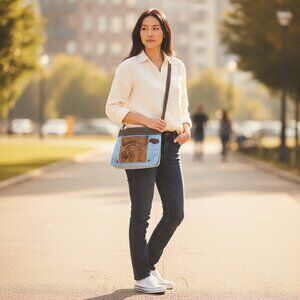 FORREAL BOUTIQUE COLUMBIAS' BLUE JEAN CROSSBODY  BAG HANDBAG